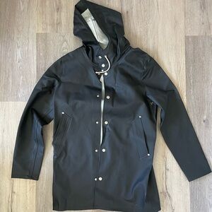 Stutterheim Black Hooded Raincoat Weather-Resistant